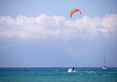 leisure activities person parachute water skiing gliding